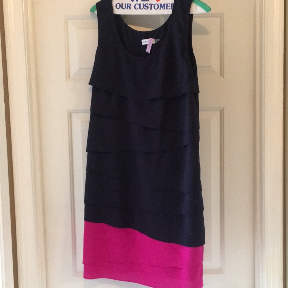 Navy pink cocktail dress